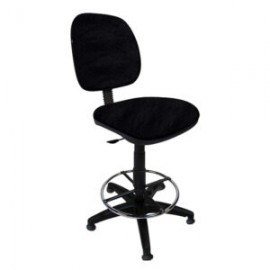 Silla Cajero sin Brazos Regia 1007 Aro Cromado con Regaton Tela Stella Color negro