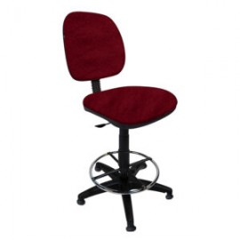 Silla Cajero sin Brazos Regia 1007 Aro Cromado con Regaton Tela Stella Color Vino