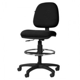 Silla Cajero sin Brazos Regia Aro Cromado 1007 Color Negro en Vinipiel