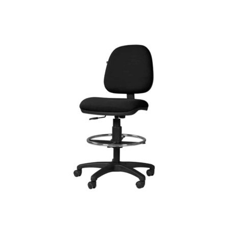 Silla Cajero sin Brazos Regia Aro Cromado 1007 Color Negro en Vinipiel