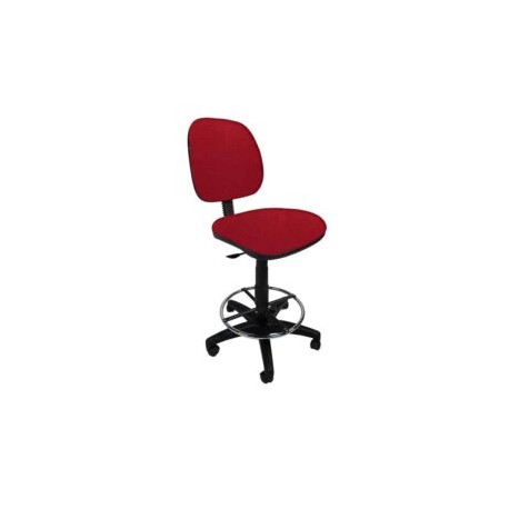 Silla Cajero sin Brazos Regia 1007 Aro Cromado Tela Mini Color Rojo