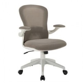 Silla Operativa H6 Mesh y Tela Gris Estrucutra Blanca