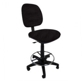 Silla Cajero sin Brazos Regia Aro Cromado 1007 Tela Adison Color Plomo