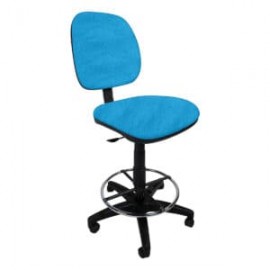 Silla Cajero sin Brazos Regia Aro Cromado 1007 Tela Adison Color Turqueza
