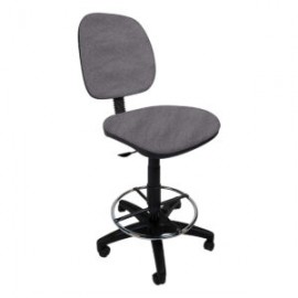 Silla Cajero sin Brazos Regia Aro Cromado 1007 Tela Adison Color Grey