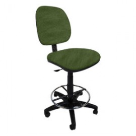 Silla Cajero sin Brazos Regia Aro Cromado 1007 Tela Adison Color Verde Hoja