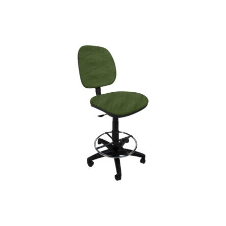 Silla Cajero sin Brazos Regia Aro Cromado 1007 Tela Adison Color Verde Hoja