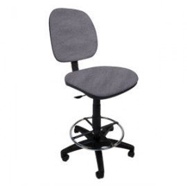 Silla Cajero sin Brazos Regia Aro Cromado 1007 Tela Adison Color Plata