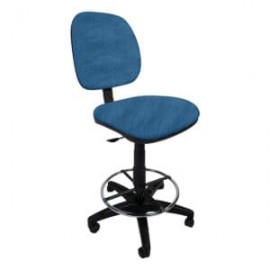 Silla Cajero sin Brazos Regia Aro Cromado 1007 Tela Stella Color Azul