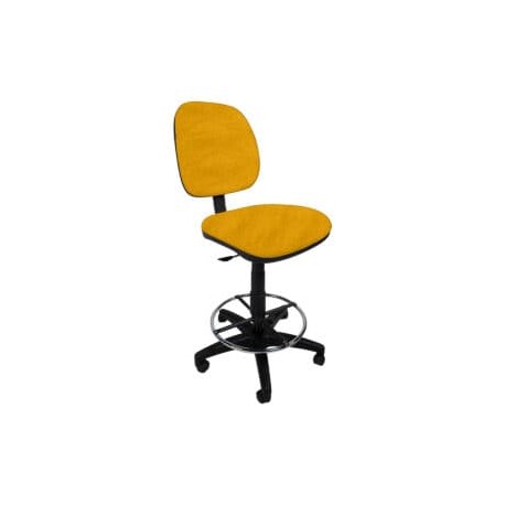 Silla Cajero sin Brazos Regia Aro Cromado 1007 Tela Mini Color Amarillo
