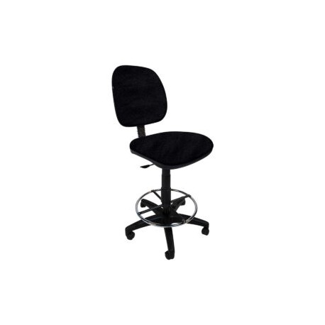 Silla Cajero sin Brazos Regia Aro Cromado 1007 Tela Stella Color negro