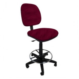 Silla Cajero sin Brazos Regia Aro Cromado 1007 Tela Mini Color Cereza