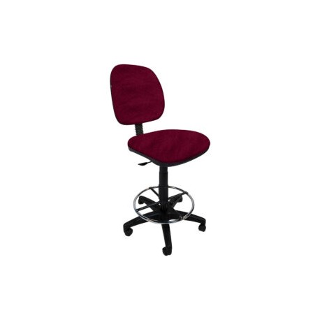 Silla Cajero sin Brazos Regia Aro Cromado 1007 Tela Mini Color Cereza