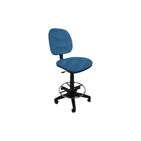 Silla Cajero sin Brazos Regia Aro Cromado 1007 Tela Stella Color Azul