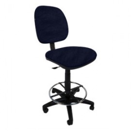 Silla Cajero sin Brazos Regia Aro Cromado 1007 Tela Stella Color Marino
