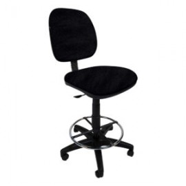 Silla Cajero sin Brazos Regia Aro Cromado 1007 Tela Stella Color negro