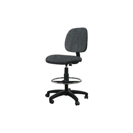 Silla Cajero Tiempo 3507 sin Brazos, con Aro Cromado, en Tela Addison Gris