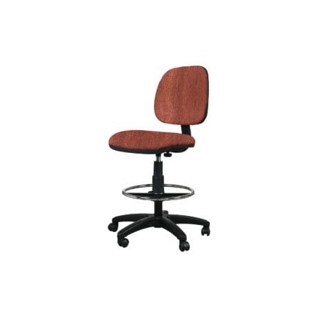 Silla Cajero Tiempo 3507 sin Brazos, con Aro Cromado, en Tela Addison Orange