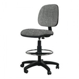 Silla Cajero Tiempo 3507 sin Brazos, con Aro Cromado, en Tela Addison Silver