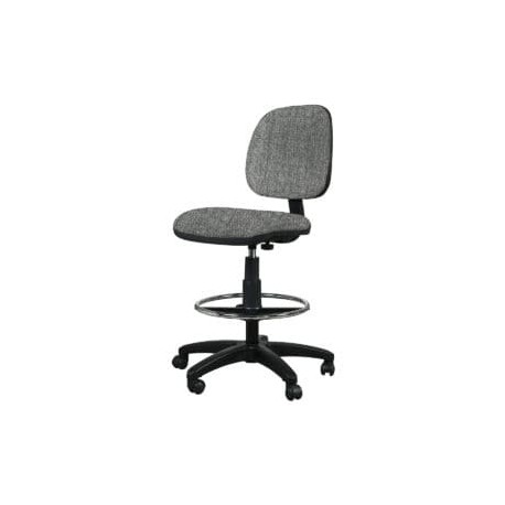 Silla Cajero Tiempo 3507 sin Brazos, con Aro Cromado, en Tela Addison Silver