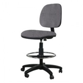 Silla Cajero Tiempo sin Brazos Aro Cromado 3507 Tela Adison Color Grey