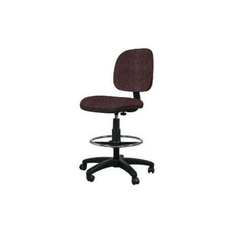 Silla Cajero Tiempo 3507 sin Brazos, con Aro Cromado, en Tela Stanley Ciruela