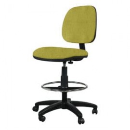 Silla Cajero Tiempo sin Brazos Aro Cromado 3507 Tela Adison Color Pera