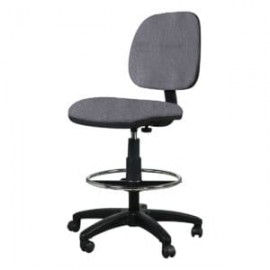 Silla Cajero Tiempo sin Brazos Aro Cromado 3507 Tela Adison Color Plata