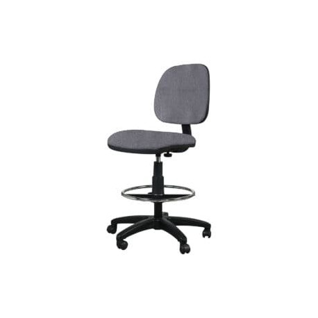 Silla Cajero Tiempo sin Brazos Aro Cromado 3507 Tela Adison Color Plata