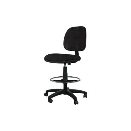 Silla Cajero Tiempo sin Brazos Aro Cromado 3507 Tela Adison Color Plomo