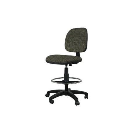 Silla Cajero Tiempo 3507 sin Brazos, con Aro Cromado, en Tela Stanley Verde