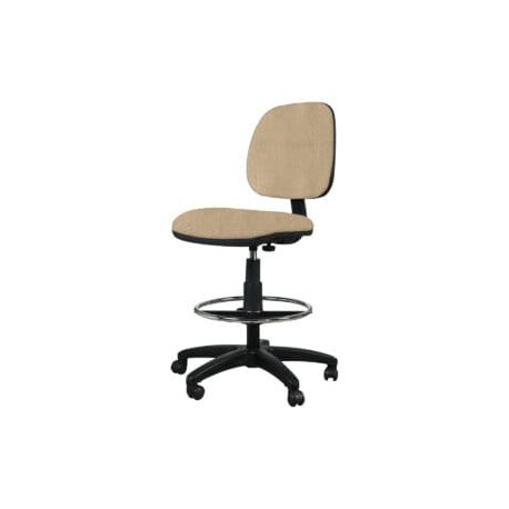 Silla Cajero Tiempo sin Brazos Aro Cromado 3507 Tela Adison Color Camello