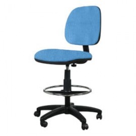 Silla Cajero Tiempo sin Brazos Aro Cromado 3507 Tela Adison Color Turqueza