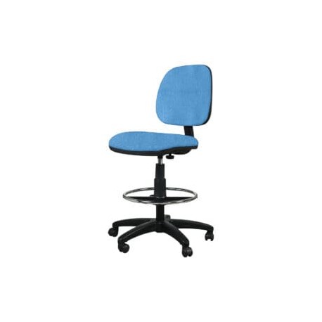 Silla Cajero Tiempo sin Brazos Aro Cromado 3507 Tela Adison Color Turqueza