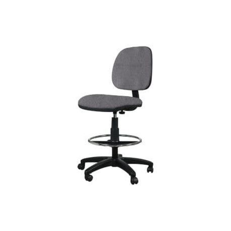 Silla Cajero Tiempo sin Brazos Aro Cromado 3507 Tela Adison Color Grey