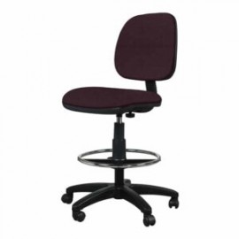 Silla Cajero Tiempo sin Brazos Aro Cromado 3507 Tela Mini Ciruela