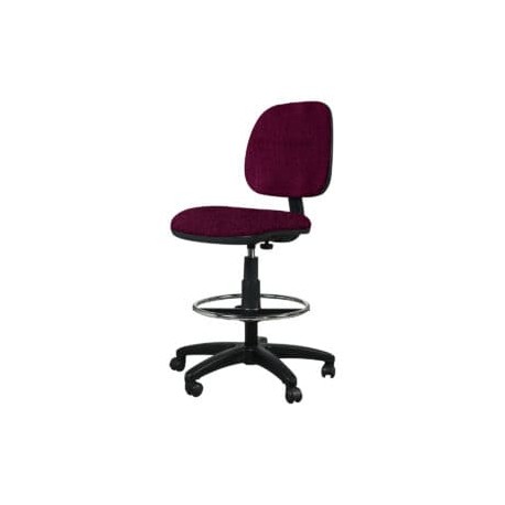 Silla Cajero Tiempo sin Brazos Aro Cromado 3507 Tela Mini Color Cereza