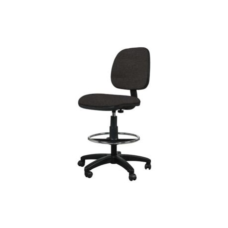 Silla Cajero Tiempo sin Brazos Aro Cromado 3507 Tela Mini Café