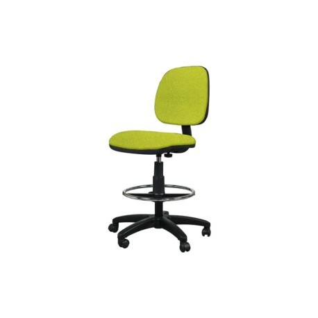 Silla Cajero Tiempo sin Brazos Aro Cromado 3507 Tela Mini Verde Manzano