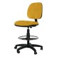 Silla Cajero Tiempo sin Brazos Aro Cromado 3507 Tela Mini Color Amarillo