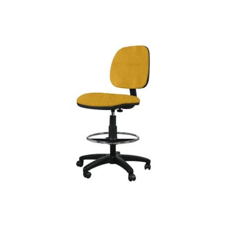 Silla Cajero Tiempo sin Brazos Aro Cromado 3507 Tela Mini Color Amarillo