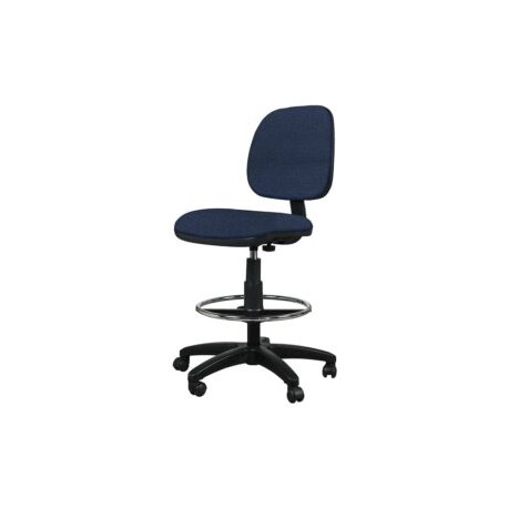 Silla Cajero Tiempo sin Brazos Aro Cromado 3507 Tela Ofik Marino