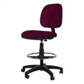 Silla Cajero Tiempo sin Brazos Aro Cromado 3507 Tela Mini Color Cereza