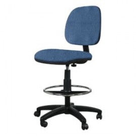 Silla Cajero Tiempo sin Brazos Aro Cromado 3507 Tela Stella Color Azul