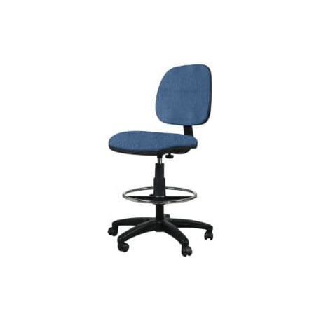Silla Cajero Tiempo sin Brazos Aro Cromado 3507 Tela Stella Color Azul