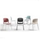Silla Cajero Tiempo sin Brazos Aro Cromado 3507 Tela Stella Color Azul