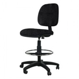 Silla Cajero Tiempo sin Brazos Aro Cromado 3507 Tela Stella Color negro