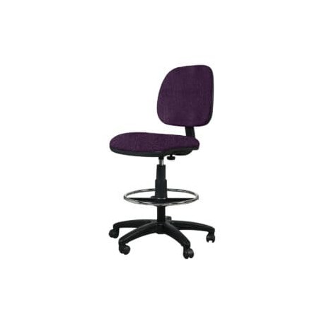 Silla Cajero Tiempo sin Brazos Aro Cromado 3507 Tela Stella Color Uva