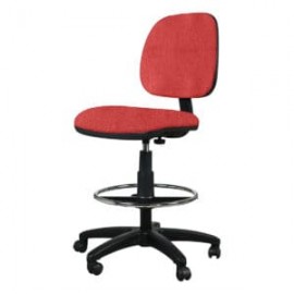 Silla Cajero Tiempo sin Brazos Aro Cromado 3507 Tela Stella Color Coral