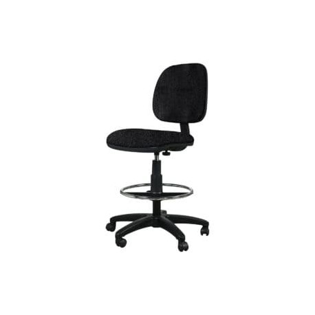 Silla Cajero Tiempo sin Brazos Aro Cromado 3507 Tela Stella Color negro